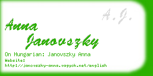 anna janovszky business card